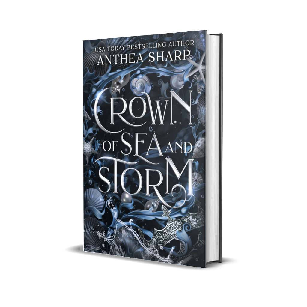 Book cover of 'Crown of Sea and Storm' by Anthea Sharp on a white background