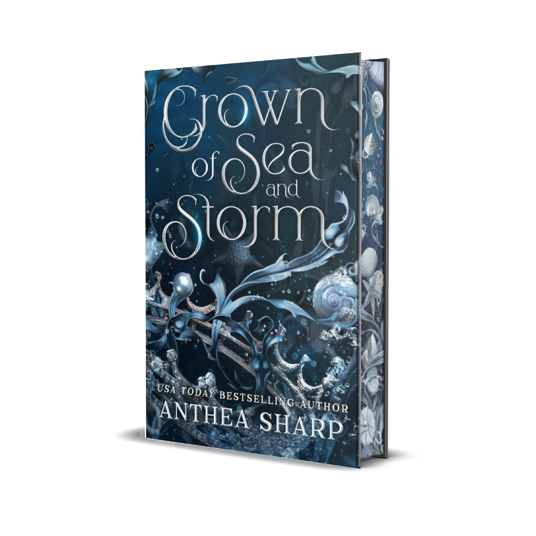 Special Edition hardcover of 'Crown of Sea and Storm' by Anthea Sharp on a white background